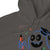 Gray hoodie with a cartoon ghost holding a marker design on a white background