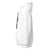 White hoodie with a black logo on the chest against a white background