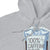 Gray hoodie with a '100% Caffeine Drip' design on the chest.