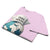 Pink t-shirt with a graphic of a world map and 'Global Heroes' text on a white background