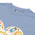 Light blue shirt with a colorful graphic design on a white background