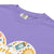 Purple shirt with a colorful graphic design and 'Comfort Colors' label.