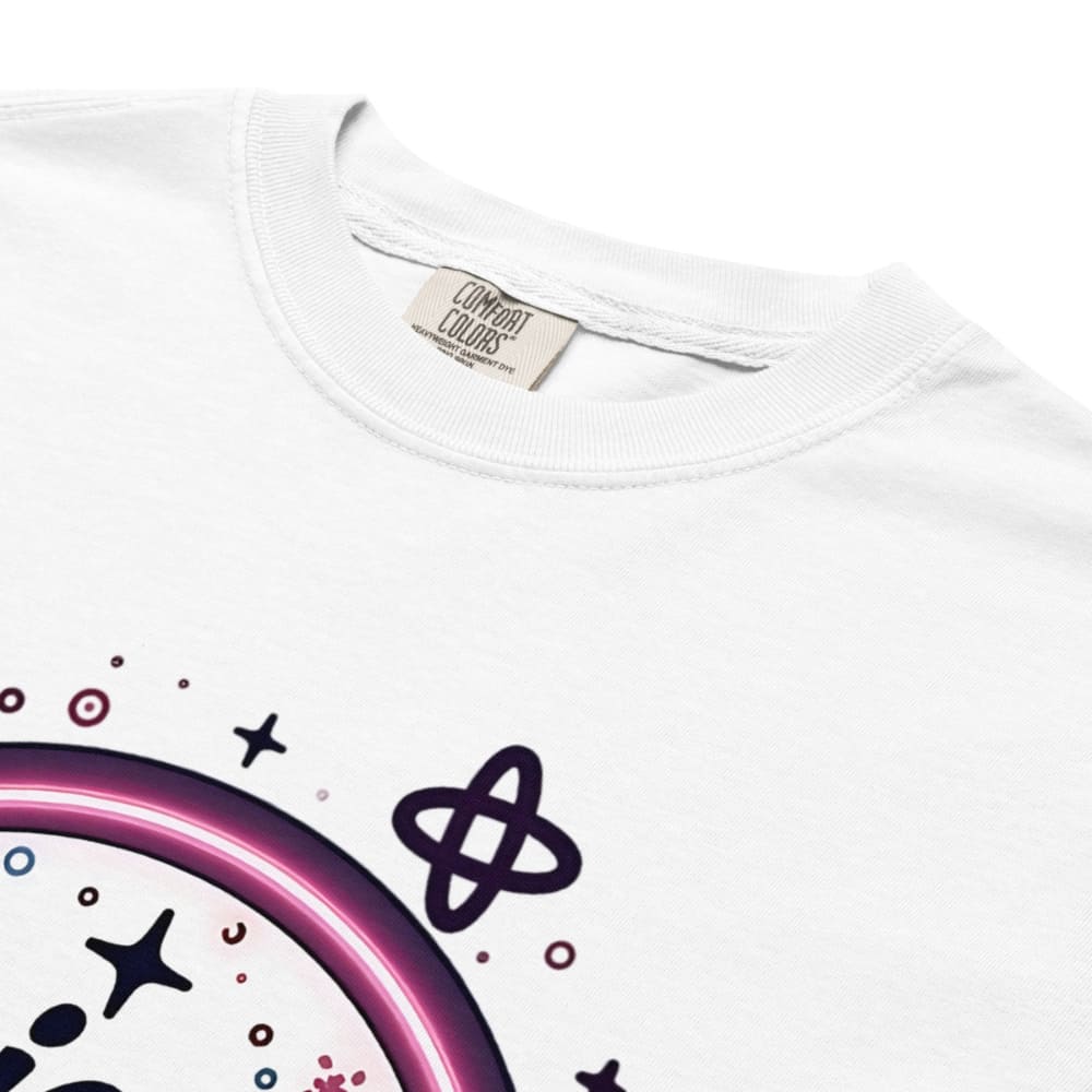 White t-shirt with a colorful design and 'Comfort Colors' label on a white background