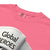 Pink t-shirt with 'Global Heroes' text on a white background