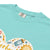 Light blue t-shirt with colorful graphic design and 'Comfort Colors' label.