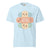 Light blue t-shirt with cartoon bandages and 'Healing Vibes Only' text on a white background