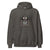 Dark gray hoodie with a spider graphic and text on a white background