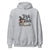 Gray hoodie with 'Trick or Teach' design featuring a witch hat, book, and apple on a white background.
