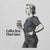 Illustration of a person holding a coffee cup with text 'Coffee first. Chart later.' on a light gray background.