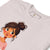 T-shirt with a cartoon character on a white background