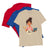 Sand t-shirt with an illustration of a woman holding a coffee cup and laptop, text 'Mom Mode Always On', on a white background.