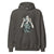 Dark gray hoodie with graphic of a person in scrubs and text 'Hacked up & Saving Lives' on a white background