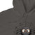Gray hoodie with a spider design on a white background