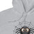 Gray hoodie with a spider design on a white background