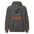 Gray hoodie with a cartoon ghost holding a carrot and an apple, with text 'You can't scare me I'm a teacher' on a white background.