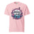 Pink t-shirt with 'Science is Lit' graphic design on a white background