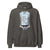 Dark gray hoodie with a graphic design on a white background