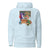 Light blue hoodie with cartoon characters teaching monsters design on a white background
