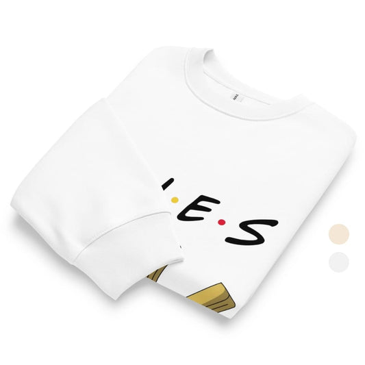 White t-shirt with 'F.R.I.E.N.D.S' logo on a white background