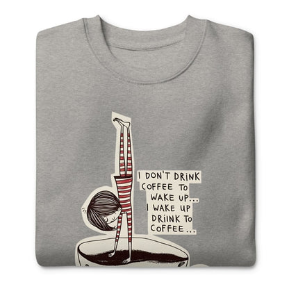 Gray t-shirt with a graphic design of a person doing a yoga pose and text on a white background