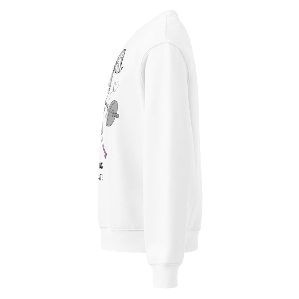 White hoodie with graphic design on a white background