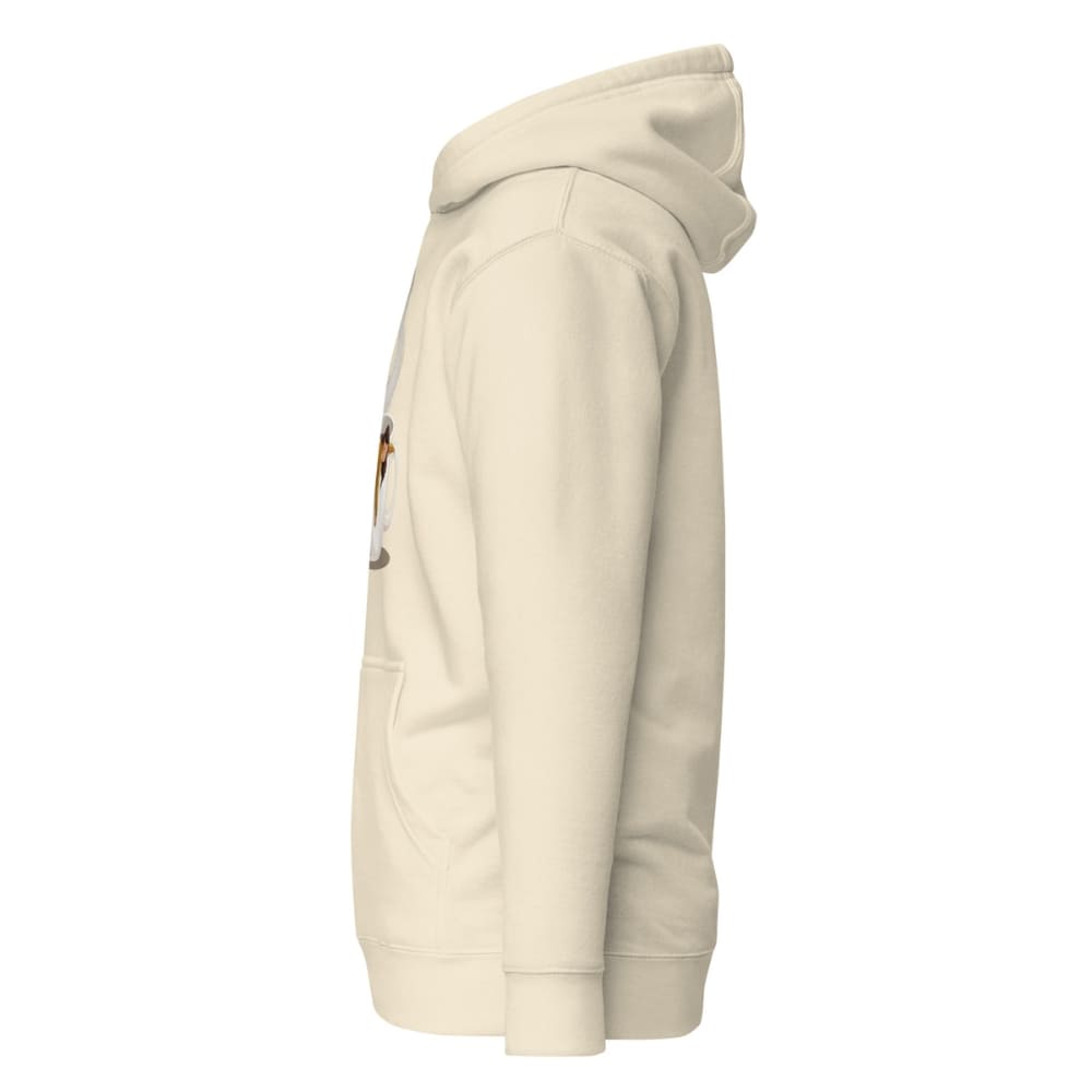 Beige hoodie on a white background