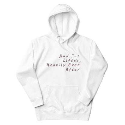 White hoodie with text on a white background
