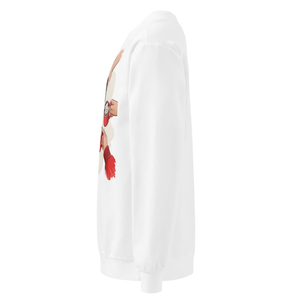 White cylindrical object with a printed design on a white background