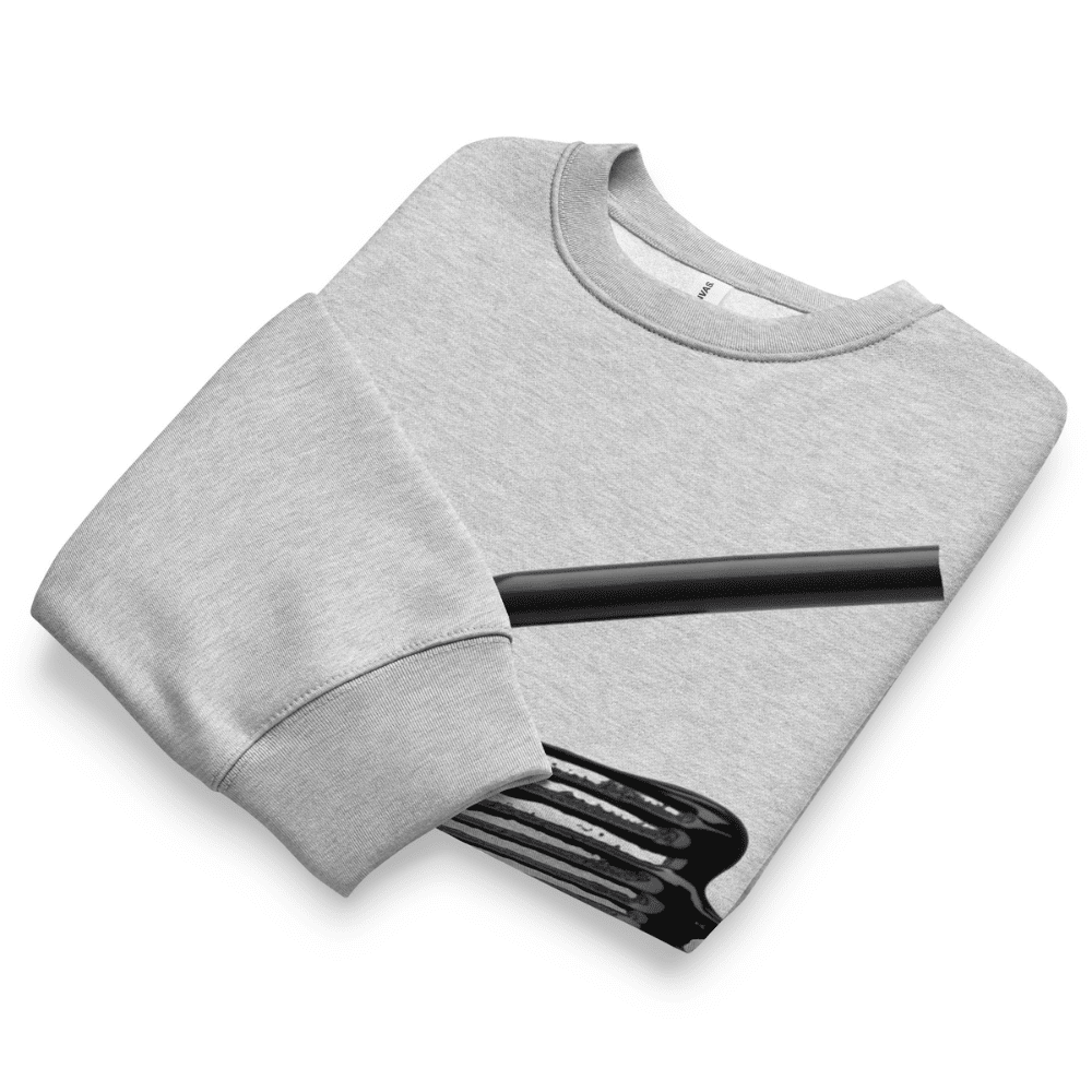 Folded gray sweatshirt on a white background