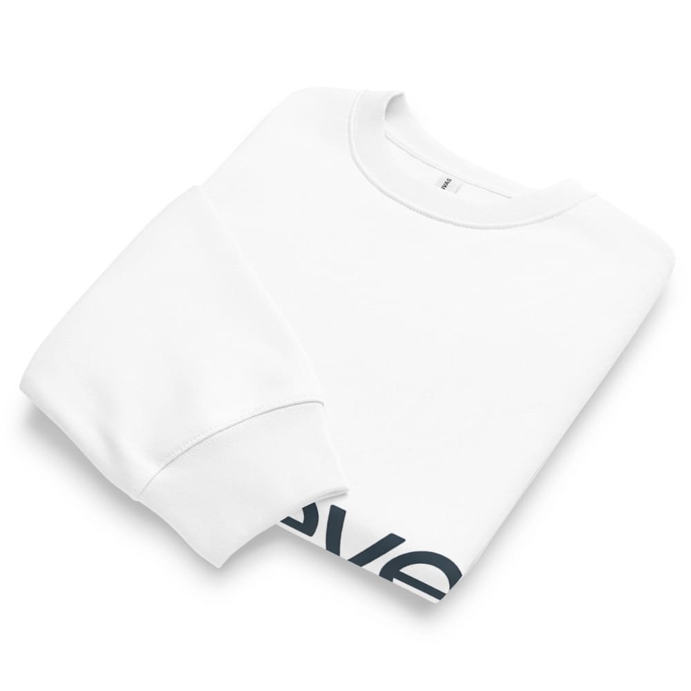 White t-shirt with a logo on a white background