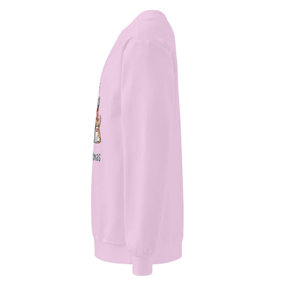 Light purple sweatshirt with brand logo on sleeve against a white background