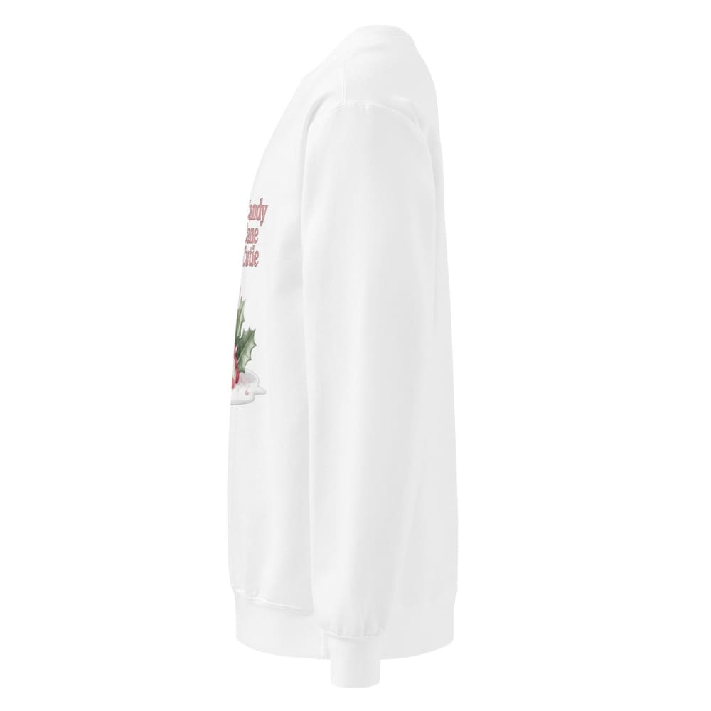 White long-sleeve shirt with floral design on a white background