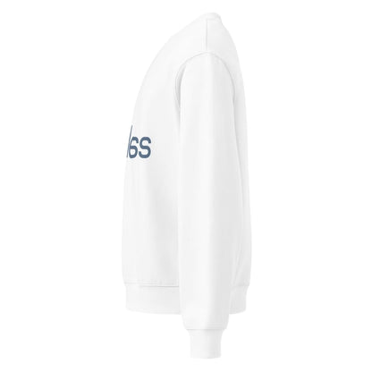 White hoodie with a brand logo on the sleeve against a white background