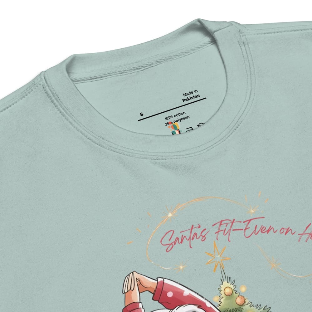 Light blue t-shirt with a graphic design and text on a white background