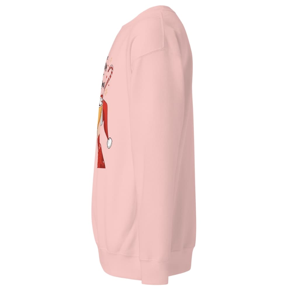 Pink hoodie with a graphic design on a white background