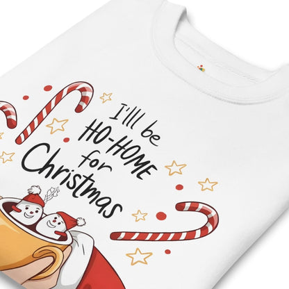 White t-shirt with Christmas-themed design featuring candy canes and snowmen.