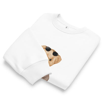 White t-shirt with a graphic of a cookie wearing sunglasses on a white background