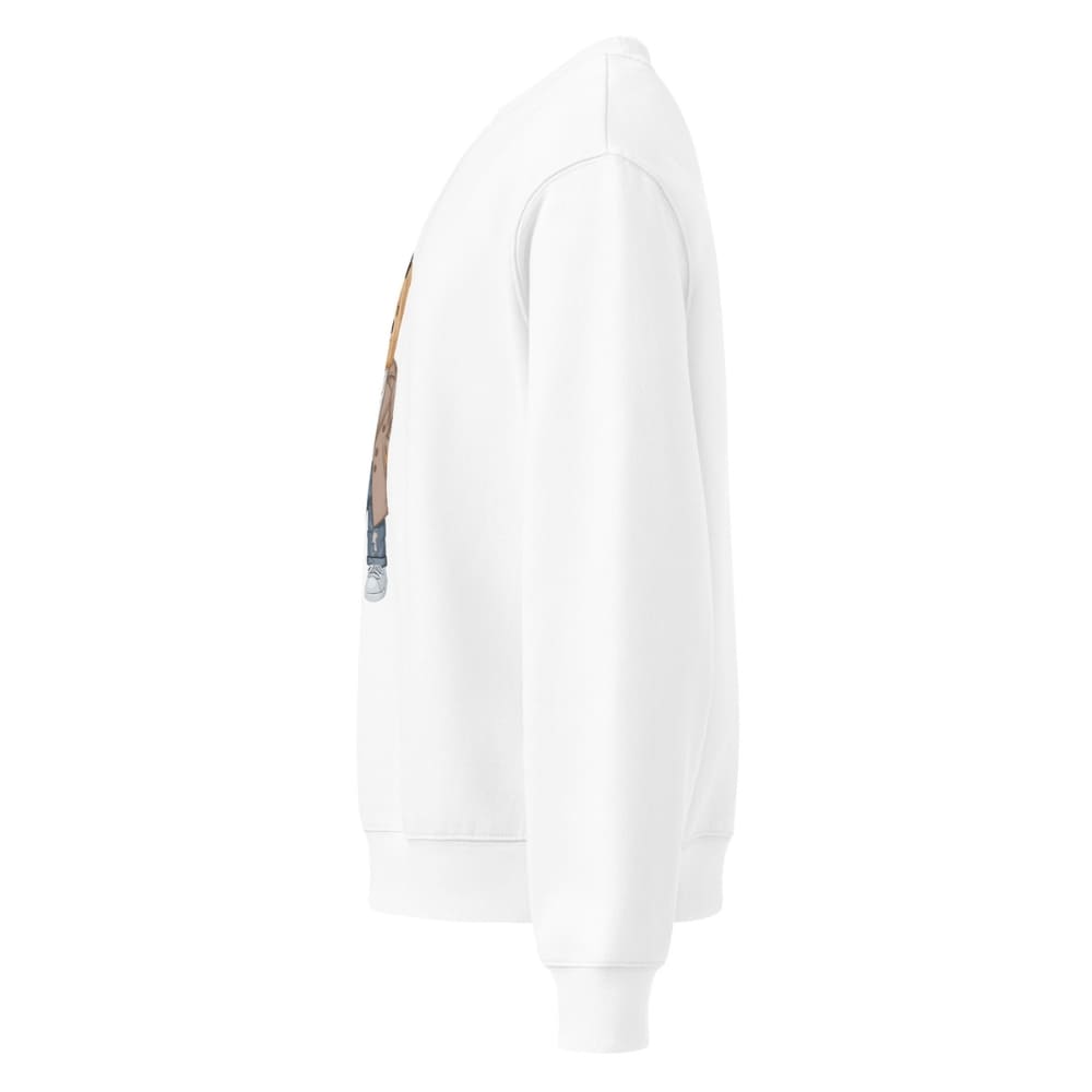 White hoodie with a zipper on a white background