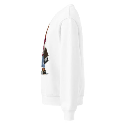 White hoodie with colorful inner lining on a white background