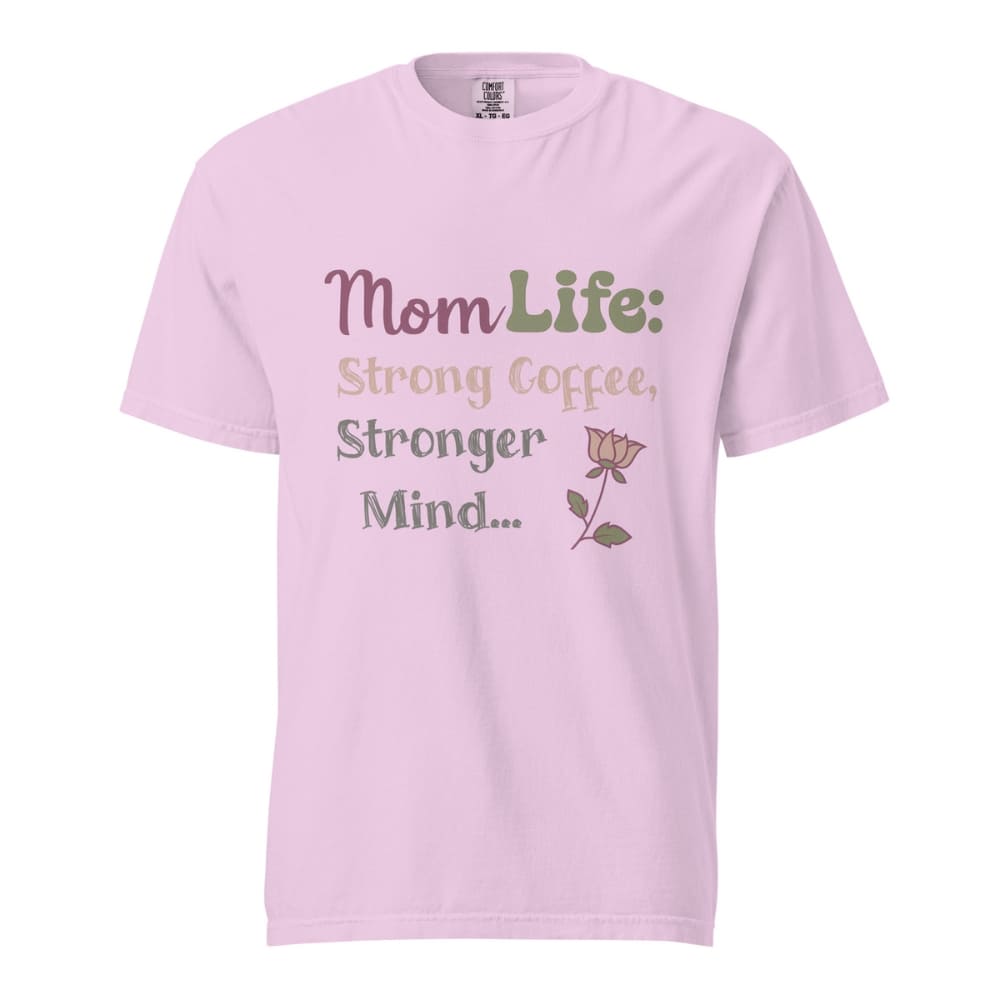 Mom Life: Strong Coffee, Stronger Mind” – Floral Typography T-Shirt for Moms | Relaxed Fit Cotton Tee