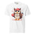 Cute cartoon owl cheerleader holding a pom-pom and clipboard, wearing a red cap with the quote “Behind Every Great Swing Is a Loud Mom” – featured on garment-dyed heavyweight cotton tee