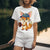Cartoon fox with a baseball glove and blue cap reading “Míny” – printed on premium heavyweight cotton T-shirt for moms who love fun and comfort