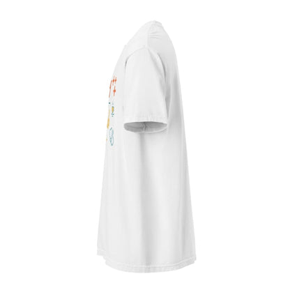“Living That Scrub Life” colorful text printed on a garment-dyed cotton t-shirt for nurses and healthcare professionals