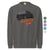 Gray sweatshirt with motivational text design on a white background