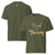 Garment-dyed relaxed fit t-shirt with motivational quote “Tired But Thriving” in modern handwritten script
