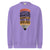 Purple sweatshirt with a pencil graphic and text on a white background