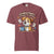 Maroon t-shirt with a cartoon dog holding a mug and text 'Grading Papers & Dropping Knowledge' on a white background.
