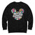 Black sweatshirt with colorful graphic and text 'Mom Life: Unstoppable Energy' on a white background