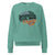 Teal sweatshirt with motivational text on a white background