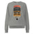 Gray sweatshirt with a pencil graphic and text on a white background
